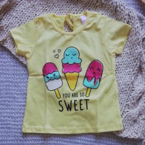 Remera jersey icecream manga corta amarillo