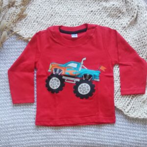 Remera bebe camion manga larga rojo